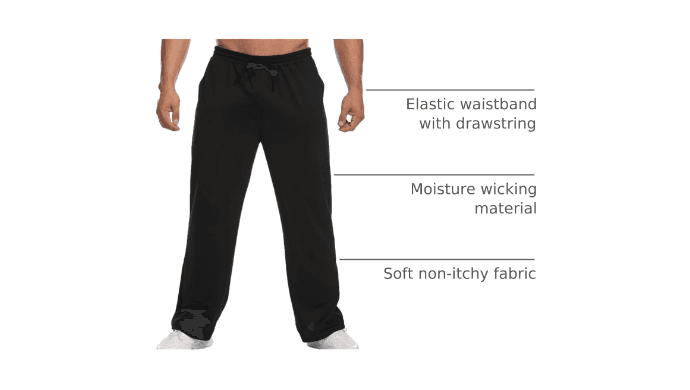 Deyeek Men's Lightweight Sweatpants Open Bottom Sweat Pants for Men Straight Leg Gym Sweatpants Lounge Pants with Pockets thumbnail 4