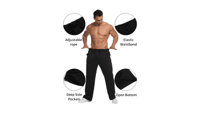 Deyeek Men's Lightweight Sweatpants Open Bottom Sweat Pants for Men Straight Leg Gym Sweatpants Lounge Pants with Pockets thumbnail 5
