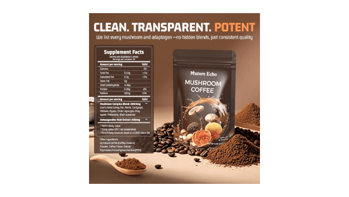 11 in 1 Mushroom Coffee with Ashwagandha,Instant Coffee for Energy, Focus thumbnail 3