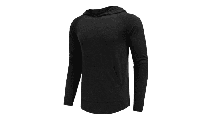 PINSPARK Men's Lightweight Workout Hoodie Sweatshirt, Black, S thumbnail 1