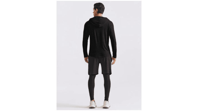 PINSPARK Men's Lightweight Workout Hoodie Sweatshirt, Black, S thumbnail 3
