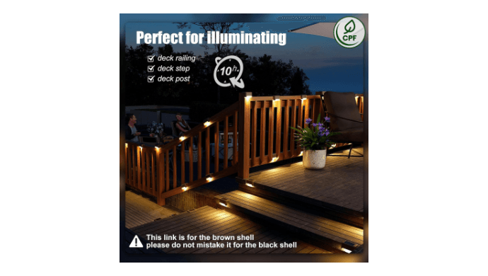 SOLPEX Solar Deck Lights Outdoor 16 Pack,Step Light Waterproof,Warm White thumbnail 2