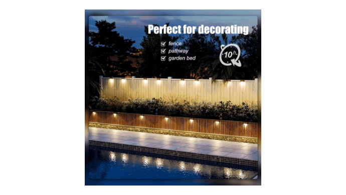 SOLPEX Solar Deck Lights Outdoor 16 Pack,Step Light Waterproof,Warm White thumbnail 5