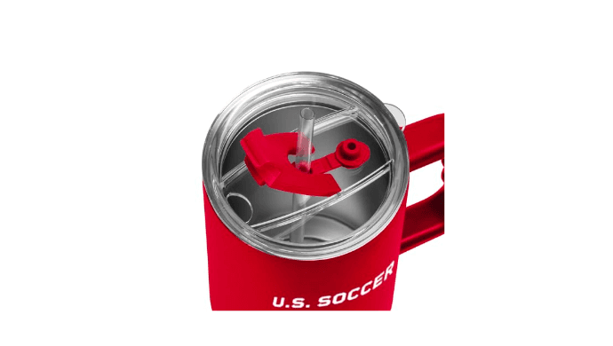 Logo Brands USA Men's National Soccer 40 oz Tumbler with Handle -Powder Coated-Stainless Steel with Straw– Leak-Resistant, Keeps Drinks Hot/Cold – Everyday Use thumbnail 4