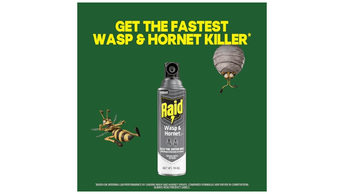 Raid Wasp & Hornet Killer Bug Spray, Kills Entire Nest, 14 oz, 2 Count thumbnail 6
