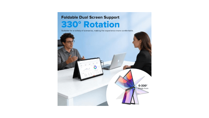 SMISEACOW Laptop Screen Extender 15.6" IPS 1080P Triple Portable Monitor for Laptop MacBook Surface PC Xbox PS5,Travel Monitor Second Screen for Laptop, HDMI USB-C VESA Compatible Built-in Speaker thumbnail 6