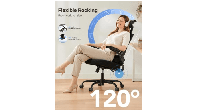 HUANUO Ergonomic Office Chair with 3D Armrests and Lumbar Support thumbnail 6