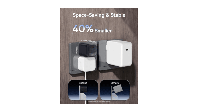 Baseus 45W USB C Charger Block, 2 Pack Super Fast Charger with USB-C Cable for iPhone 16/15 Series, iPad, Galaxy S24 Ultra and More Series thumbnail 4