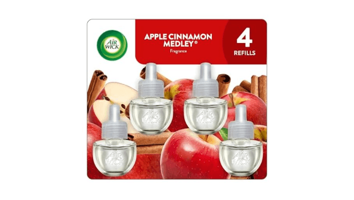 Air Wick Vibrant Plug-In Scented Oil Refills, 4 Count, Apple Cinnamon Medley, Air Freshener, Essential Oils, Eco Friendly thumbnail 1