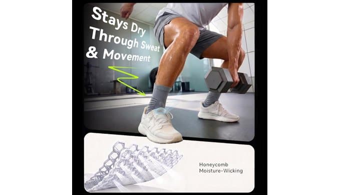 Ankle Compression Support Socks Men,15-20 mmhg,Size 10-13,3 Pairs thumbnail 3