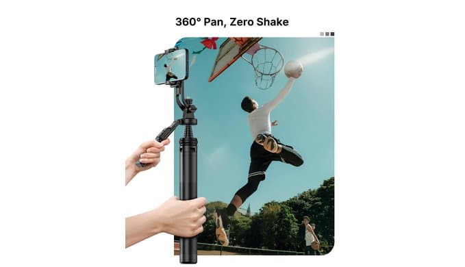 4-Leg Phone Tripod, 71-inch Selfie Stick for iPhone & Android thumbnail 3