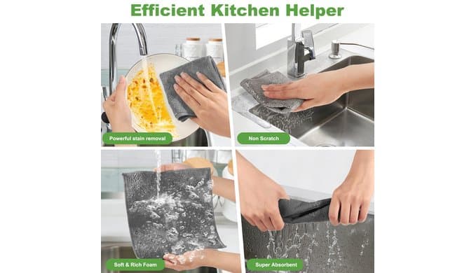 Non Scratch Wire Dishcloth, Metal Cleaning Cloths for Kitchen Dishes Rag thumbnail 4