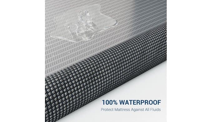 500GSM Waterproof Cooling Mattress Protector Queen Size, Fits 6-18 Inch Deep Pocket, Soft Dirt-Proof Mattress Pad with Silent Technology, Breathable & Machine Washable Bed Cover, Light Gray thumbnail 3