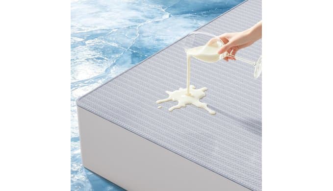 500GSM Waterproof Cooling Mattress Protector Queen Size, Fits 6-18 Inch Deep Pocket, Soft Dirt-Proof Mattress Pad with Silent Technology, Breathable & Machine Washable Bed Cover, Light Gray thumbnail 1