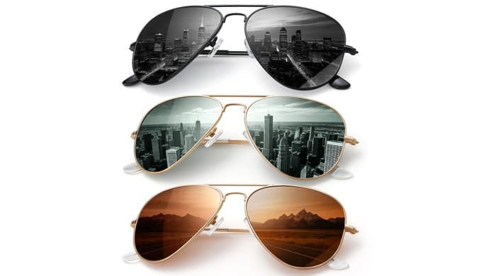 Classic Aviator Sunglasses for Men Womens Polarized UV Protection Driving Sunglasses thumbnail 1