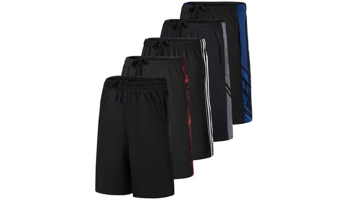 5 Pack Boys' Mesh Athletic Shorts Basketball Kids Soccer Sports Pockets thumbnail 1