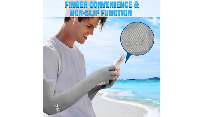 UV Protection Gloves - Non Slip Sunblock Gloves for Summer Outdoor Fishing & Driving thumbnail 4