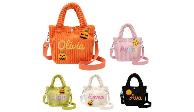 Personalized Halloween handbag, featuring various Halloween patterns to choose from. It can be used as both a crossbody bag and a tote bag, and is perfect for shopping, camping and picnics. thumbnail 1