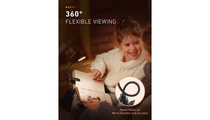 Monotremp Rechargeable Book Lights for Reading at Night, Clip-On 3 Colors thumbnail 5