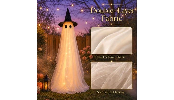 Halloween Decorations Outdoor 2 Pack 5FT Large Ghosts with Timer Remote thumbnail 4
