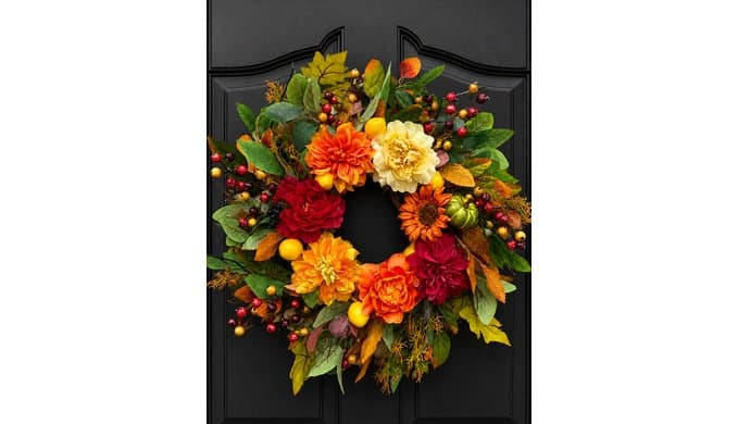 24 Inch Fall Wreaths for Front Door, Fall Decorations for Home, Fall Decor thumbnail 1