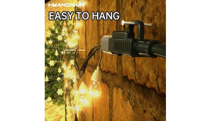 HUANCHAIN Indoor Outdoor Black Extension Cord 15 FT Waterproof 16/3 Gauge thumbnail 2