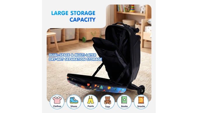 4-in-1 Detachable Scooter Luggage for Kids, Foldable Ride-On Suitcase thumbnail 5