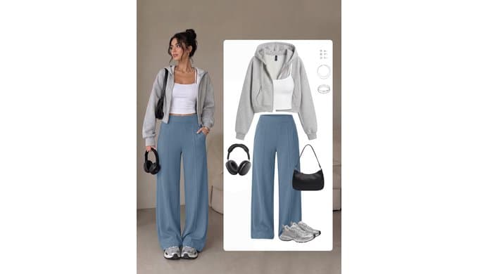 Alaroo Wide Leg Pants for Women Casual High Waisted Palazzo Trousers thumbnail 3