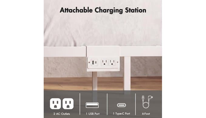 Full Canopy Platform Bed with Charging Station & LED Lights thumbnail 4