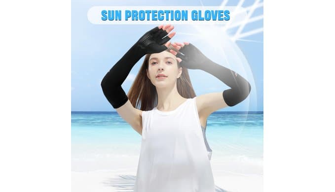 UV Protection Gloves - Non Slip Sunblock Gloves for Summer Outdoor Fishing & Driving thumbnail 5