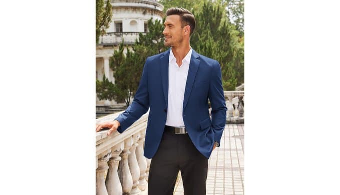 COOFANDY Mens Sport Coat Casual Blazer One Button Business Suit Jacket thumbnail 3