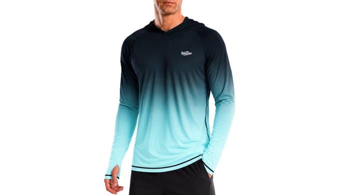 Men's UPF 50+ Sun Hoodie, Long Sleeve UV Protection Hooded Fishing Shirts, Lightweight Swim Surfing Rash Guard thumbnail 1