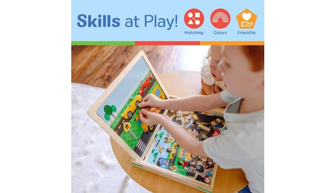 Melissa & Doug Wooden Magnetic Matching Picture Game with 119 Magnets and Scene Cards Magnetic Book Scenes for Kids Ages 3+ thumbnail 4
