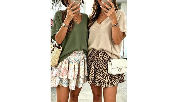 Women's Oversized Sweaters Batwing Short Sleeve Knit Pullover Tops thumbnail 4