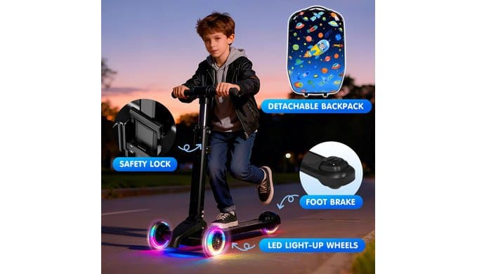 4-in-1 Detachable Scooter Luggage for Kids, Foldable Ride-On Suitcase thumbnail 4