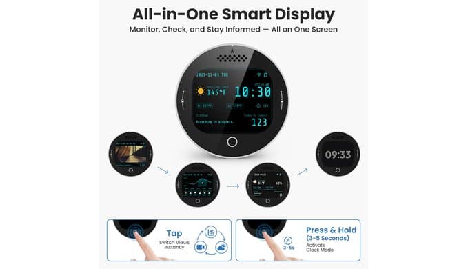 SOLIOM 5MP Window Camera with LCD Touchscreen,Indoor Camera for Home Security Outdoor,24/7 Recording,Anti-Glare Color Night Vision,AI Motion Detection, No-Drill Install for Apartments & Rentals thumbnail 3