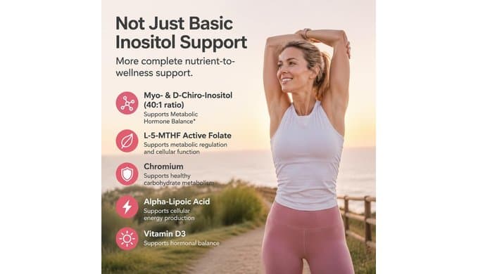 Myo-Inositol & D-Chiro Inositol 40:1 With Methylfolate, ALA & Chromium thumbnail 4