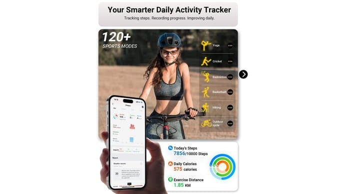 Gydom Smart Watch for Men/Women, 1.85" AMOLED Screen Fitness Tracker thumbnail 4