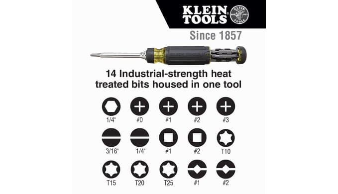 Klein Tools 32305 Multi-bit Ratcheting Screwdriver, 15-in-1 Tool with Phillips, Slotted, Square, Torx and Combo Bits and 1/4-Inch Nut Driver thumbnail 4