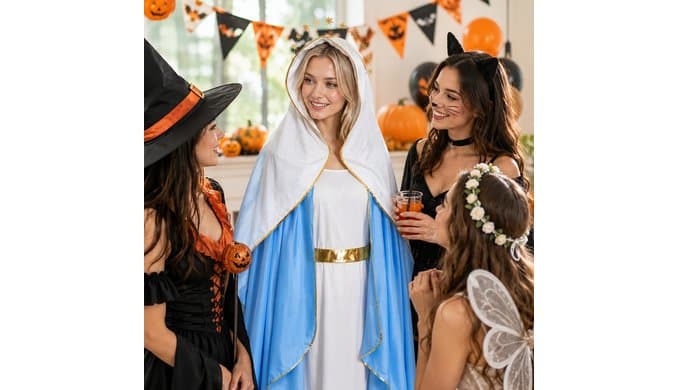 Adnee 4 Pcs Mary Costumes for Women, Virgin Mary Outfits Accessories Kit thumbnail 5