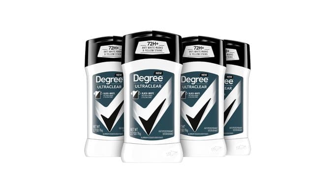 Degree Men UltraClear Antiperspirant Black + White Sweat & 4 Count 2.7 oz thumbnail 1