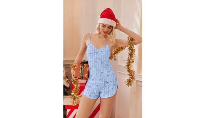 Ekouaer Pajama Sets for Women V Neck Cami Split Short Set thumbnail 5