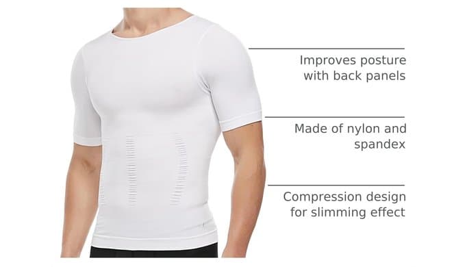Men's Compression Shirt Undershirt Slimming Tank Top Workout Vest Abs Abdomen Slim Body Shaper thumbnail 4
