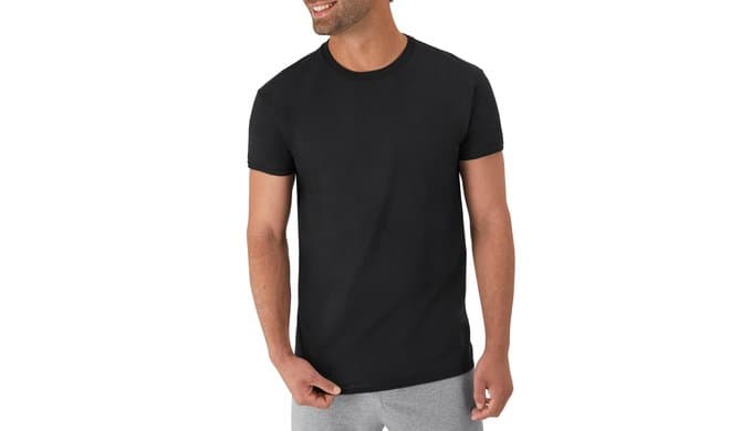 Hanes Men's Undershirt Packs, Stay-Tucked Soft Cotton Undershirts, Best Undershirts for Men, White/Black/Asstd Multipacks thumbnail 2