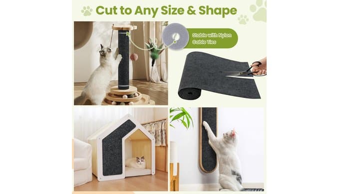 Cat Scratch Couch Furniture Protector, 78.7" x 15.8" Cat Scratcher Pad thumbnail 4