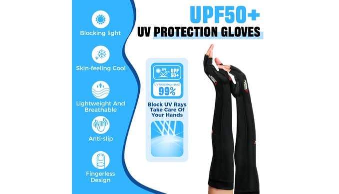 UV Protection Gloves - Non Slip Sunblock Gloves for Summer Outdoor Fishing & Driving thumbnail 2
