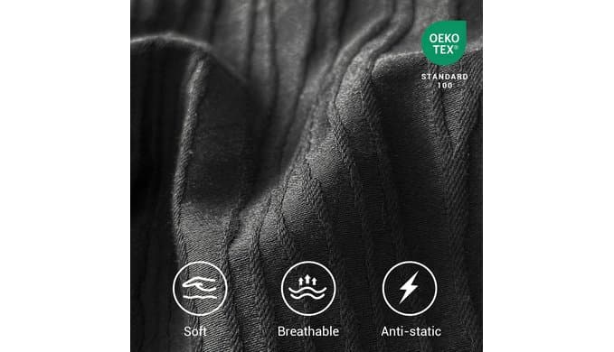 Black Textured Duvet Cover Twin/Twin XL Size - 2 Pieces 145GSM Breathable Microfiber Soft Bedding Set, 1 Duvet Cover 68x90 with Zipper Closure & 1 Pillow Sham, Comforter Not Included thumbnail 3