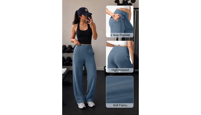 Alaroo Wide Leg Pants for Women Casual High Waisted Palazzo Trousers thumbnail 5