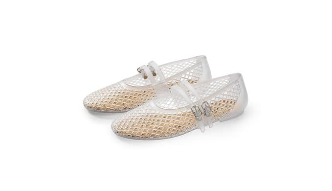 Athlefit Women's Jelly Flats Mesh Mary Jane Ballet Flats Cute Beach Sandals thumbnail 1