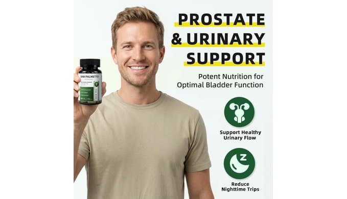 Saw Palmetto with Pumpkin Seed Extract Prostate Health for Men, 120 Count thumbnail 2
